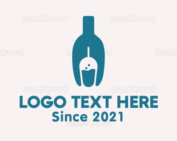 Bottle Kombucha Drink Logo
