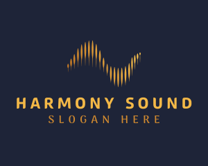 Sound - Golden Sound Waves logo design