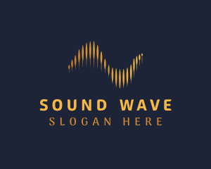 Volume - Golden Sound Waves logo design