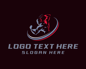 Muscular - Strong Gym Muscle logo design