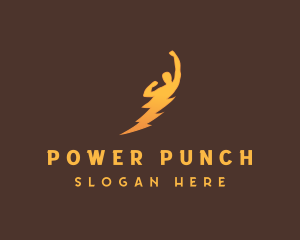 Boxing - Triumphant Human Lightning logo design