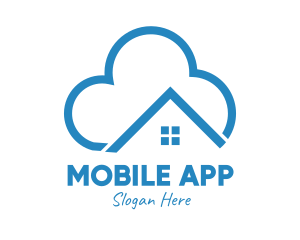 Commercial - Blue House Cloud logo design