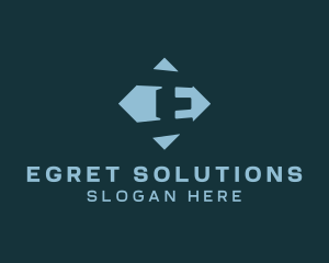 Arrow Logistics Letter E logo design