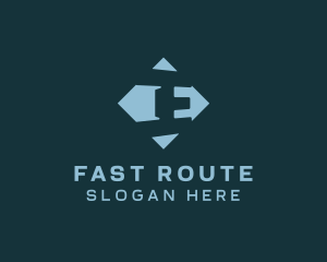 Route - Arrow Logistics Letter E logo design