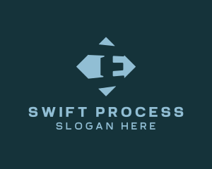 Processing - Arrow Logistics Letter E logo design