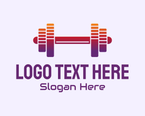 Personal Trainer - Dumbbell Fitness Gym Music logo design