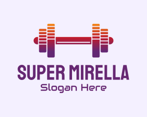 Dumbbell Fitness Gym Music Logo