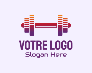 Dumbbell Fitness Gym Music Logo