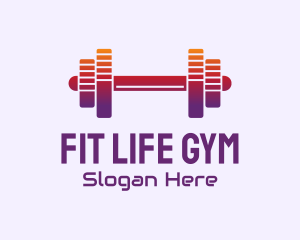 Gym - Dumbbell Fitness Gym Music logo design