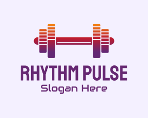 Beat - Dumbbell Fitness Gym Music logo design