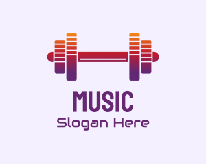 Dumbbell Fitness Gym Music logo design