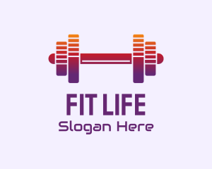 Fitness - Dumbbell Fitness Gym Music logo design