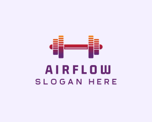 Dumbbell Fitness Gym Music logo design