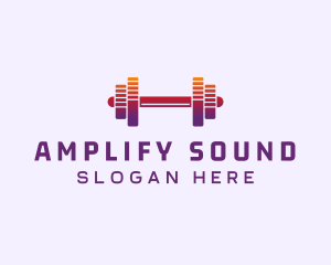 Dumbbell Fitness Gym Music logo design