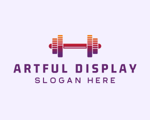 Dumbbell Fitness Gym Music logo design