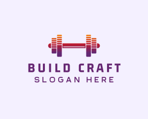 Dumbbell Fitness Gym Music logo design