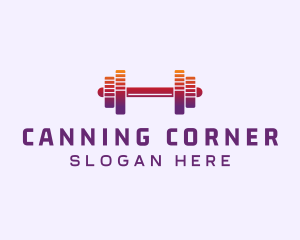 Dumbbell Fitness Gym Music logo design