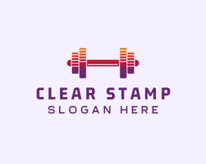 Dumbbell Fitness Gym Music logo design