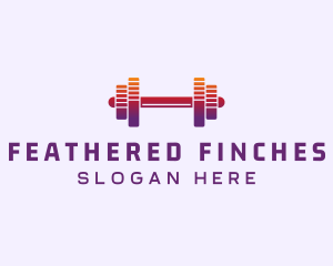 Dumbbell Fitness Gym Music logo design