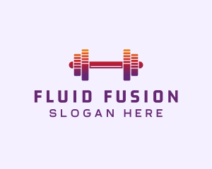 Dumbbell Fitness Gym Music logo design