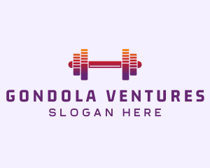 Dumbbell Fitness Gym Music logo design