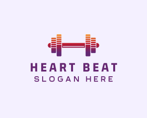 Dumbbell Fitness Gym Music logo design