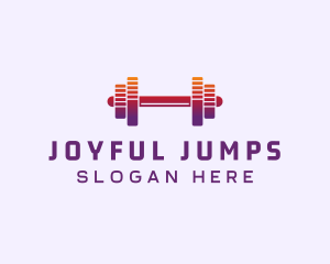 Dumbbell Fitness Gym Music logo design