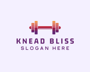 Dumbbell Fitness Gym Music logo design