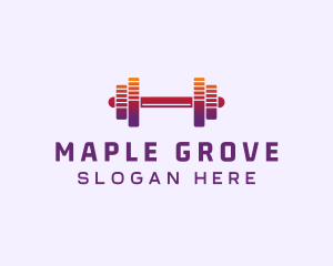 Dumbbell Fitness Gym Music logo design