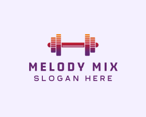 Playlist - Dumbbell Fitness Gym Music logo design