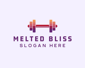 Dumbbell Fitness Gym Music logo design