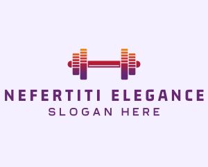 Dumbbell Fitness Gym Music logo design