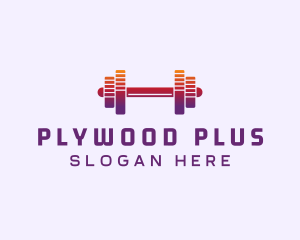 Dumbbell Fitness Gym Music logo design