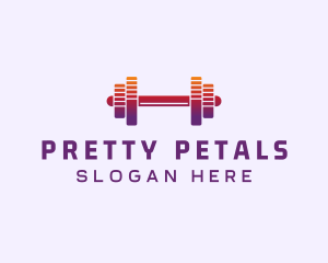 Dumbbell Fitness Gym Music logo design