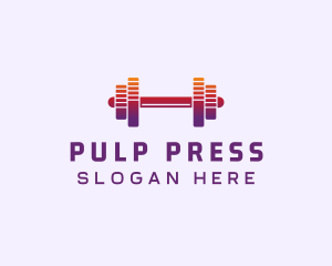 Dumbbell Fitness Gym Music logo design