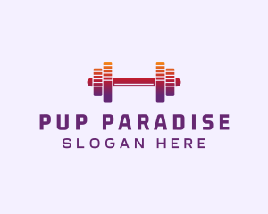 Dumbbell Fitness Gym Music logo design