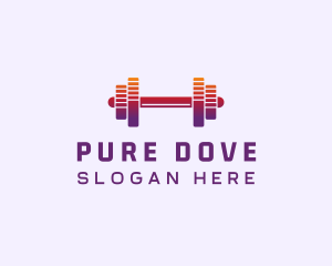 Dumbbell Fitness Gym Music logo design