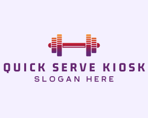 Dumbbell Fitness Gym Music logo design