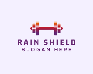 Dumbbell Fitness Gym Music logo design