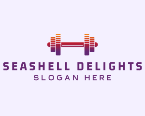 Dumbbell Fitness Gym Music logo design