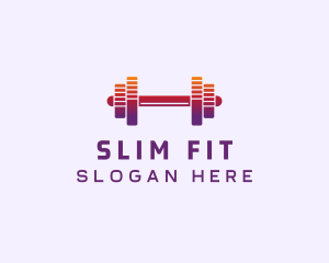 Dumbbell Fitness Gym Music logo design