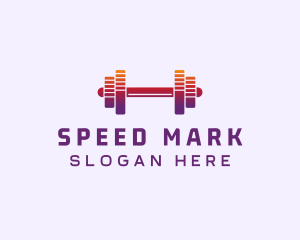 Dumbbell Fitness Gym Music logo design