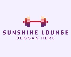 Dumbbell Fitness Gym Music logo design