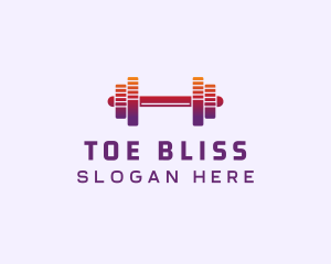 Dumbbell Fitness Gym Music logo design