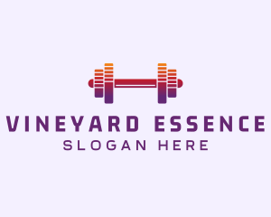 Dumbbell Fitness Gym Music logo design