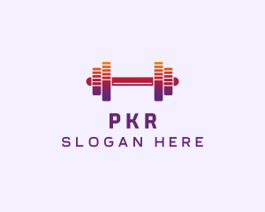 Dumbbell Fitness Gym Music logo design