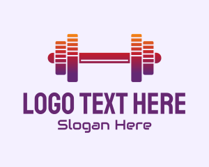 Personal Training - Dumbbell Fitness Gym Music logo design