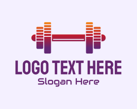 Weightlifting - Dumbbell Fitness Gym Music logo design