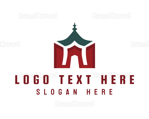 Asian Temple Letter W Logo