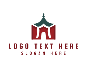 Gate - Asian Temple Letter W logo design